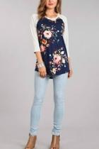  Floral Jersey-knit Top