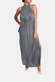  Charcoal High-neck Maxi-dress