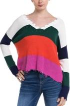  Colorblock Distressed Sweater