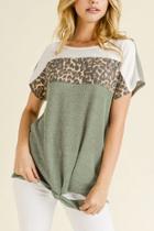  Spring Leopard Top With Tie