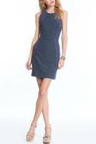  Indigo Halter Shift Dress
