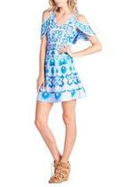  Cut-out Print Dress