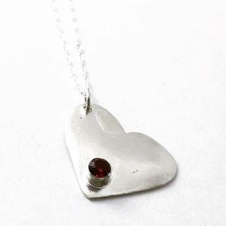  Garnet Sterling Silver Necklace