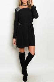  Embroidered Black Dress