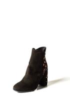  Suede-embroidered Heeled-boot