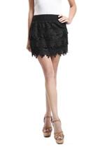  Black Woven Lace Skirt