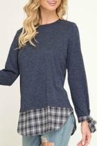  Contrast Plaid Pullover