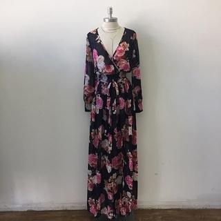  Maxi 3/4 Sleeves Dress