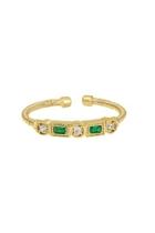  Emerald Cable-cuff Ring