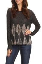  Knit Abstract-graphic Top