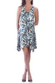  Teal Patterned Dress