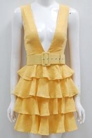  Yellow Layered-ruffle Dress