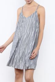  Silver Pleated Swing Dress