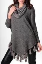  Fringed Top With Scarf