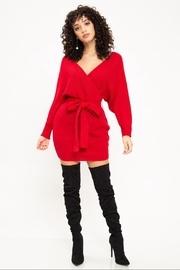  Red Sweater Wrap-dress