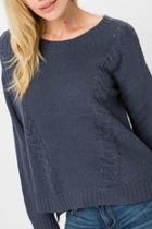  Slate Cable-knit Pullover