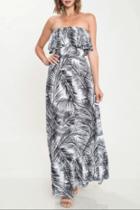  Strapless Leaf Dress