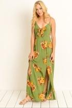  Olive Floral Dress