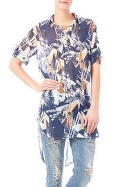  Sheer Print Blouse