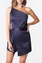  One-shoulder Satin Romper