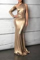  Metallic One Sleeve Dress
