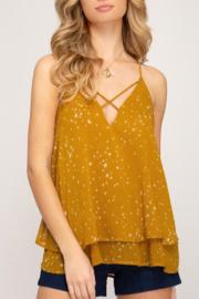  Star Printed Double Layer Top
