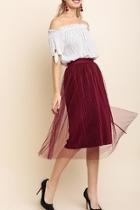  Cranberry Velvet Skirt