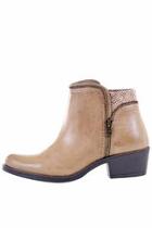 Taupe Zipper-detail Bootie
