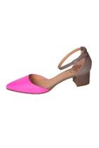  Hot-pink, Court, Block-heel