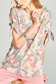  Floral Tie-sleeve Top