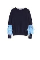  Feather Embellished Sweater