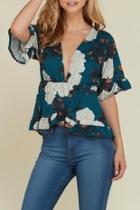  Ruffled Floral Top