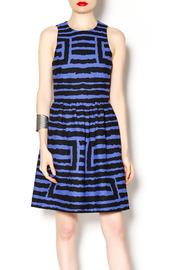  Black And Blue Pleated Dress