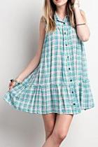  Plaid Buttondown Dress