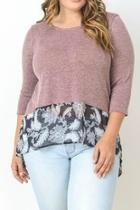  Purple Floral Tunic Top
