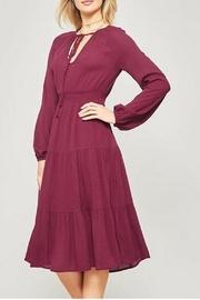 Long-sleeve Wine Dress