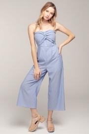  Strapless Blue-pinstripe Jumpsuit