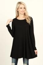  Long-sleeved Solid Tunic-top