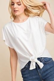  White Dots-knot Top