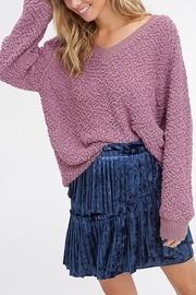  V-neck Popcorn Sweater