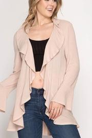  Ruffled Open Cardigan