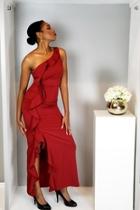  Wine Ruffle Dress