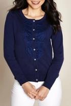  Lace Placket Cardigan