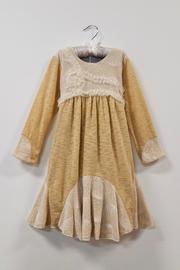  Lace Overlay Knit Dress