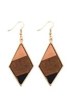  Tritone-wooden-rhombus Hook-drop-earrings