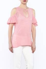  Pink Cold-shoulder Top
