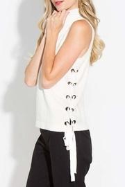  Mock-neck Side-laced Sweater