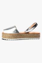  Silver Synthetic Espadrille Sandal