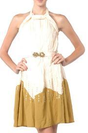  Mustard Halter Dress