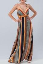  Boho Stripe Maxi-dress